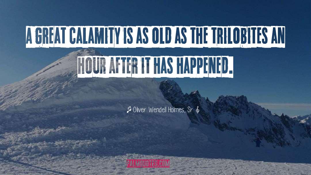 Oliver Wendell Holmes, Sr. Quotes: A great calamity is as