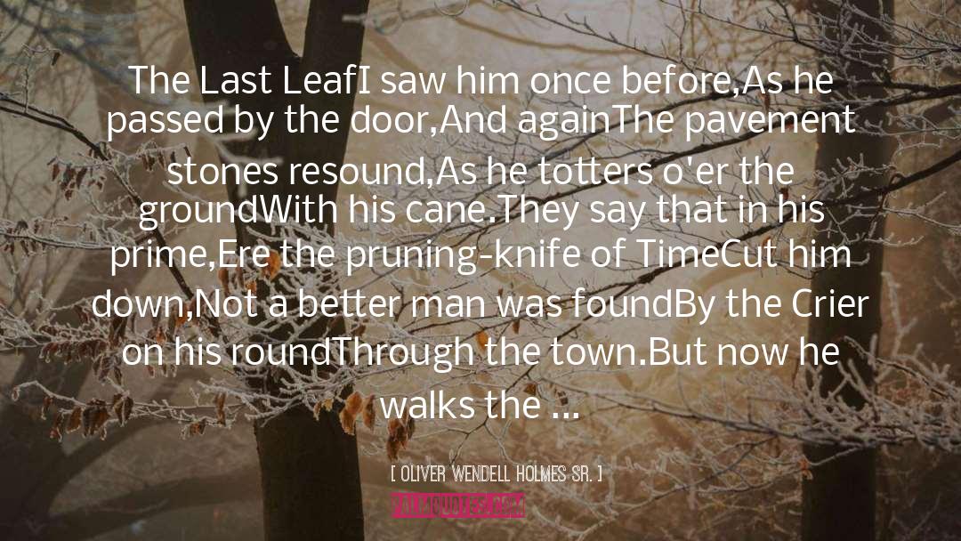 Oliver Wendell Holmes, Sr. Quotes: The Last Leaf<br /><br />I