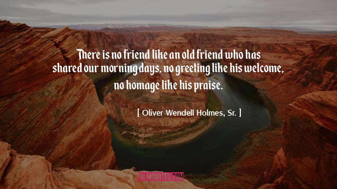 Oliver Wendell Holmes, Sr. Quotes: There is no friend like