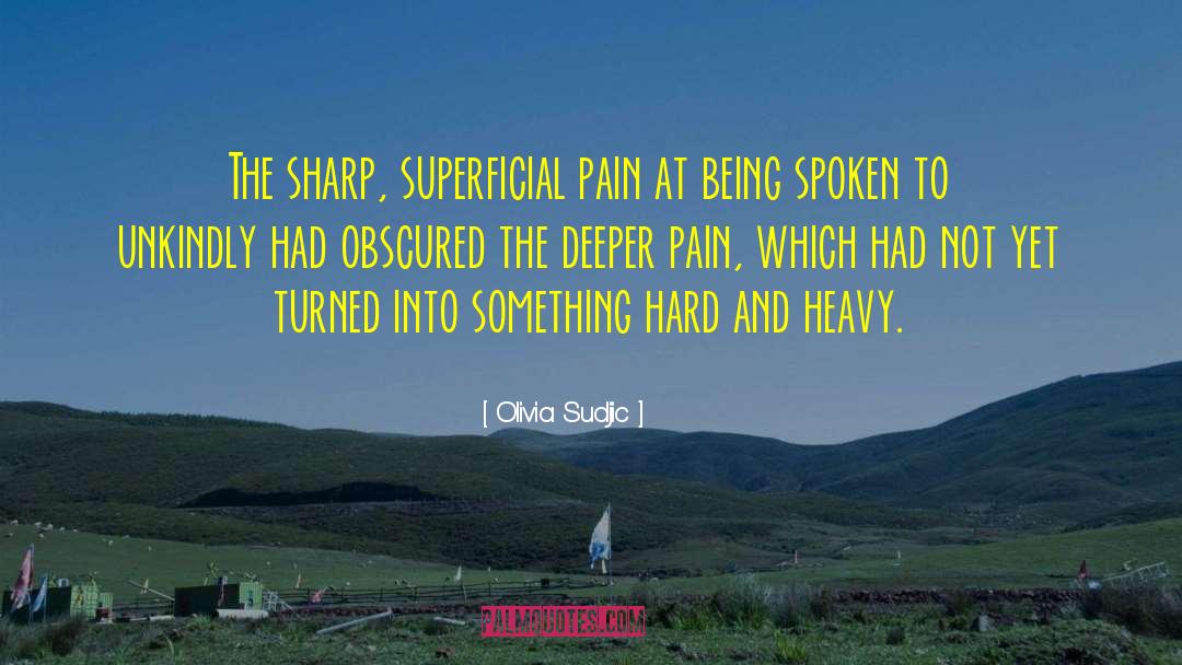 Olivia Sudjic Quotes: The sharp, superficial pain at