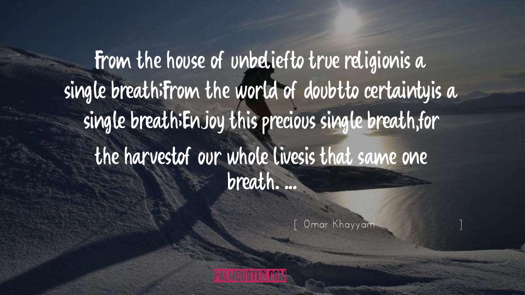 Omar Khayyam Quotes: From the house of unbelief<br>to