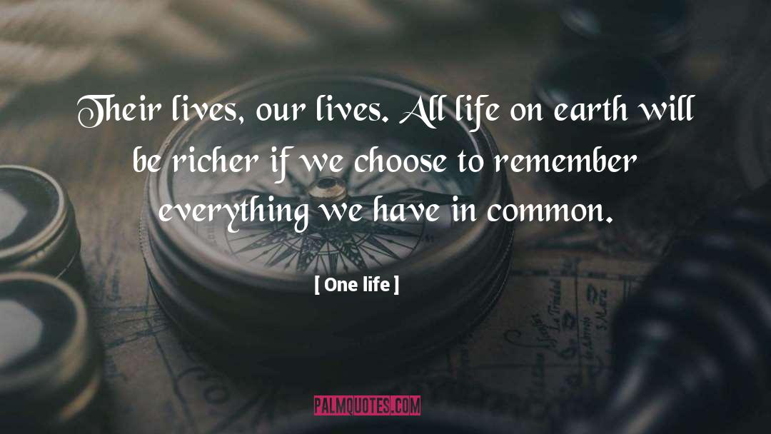 One Life Quotes: Their lives, our lives. All