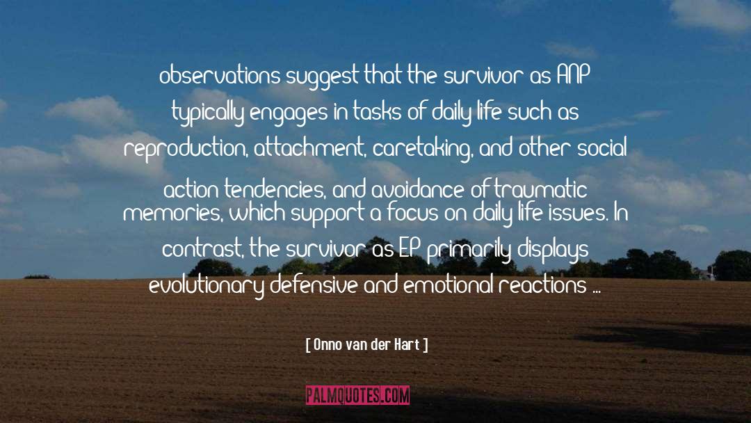 Onno Van Der Hart Quotes: observations suggest that the survivor