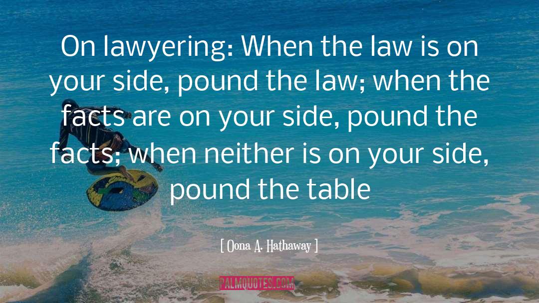 Oona A. Hathaway Quotes: On lawyering: When the law