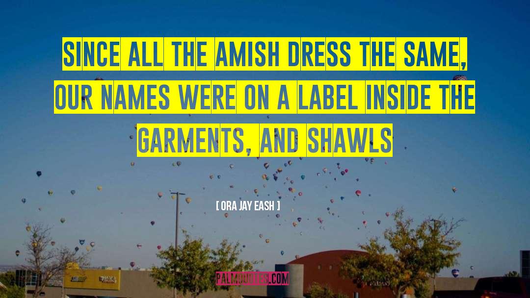 Ora Jay Eash Quotes: Since all the Amish dress