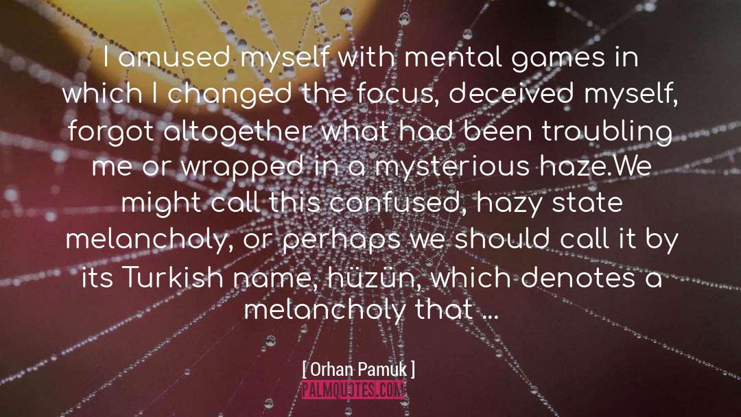 Orhan Pamuk Quotes: I amused myself with mental