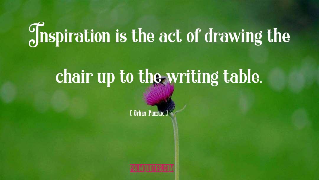 Orhan Pumuk Quotes: Inspiration is the act of