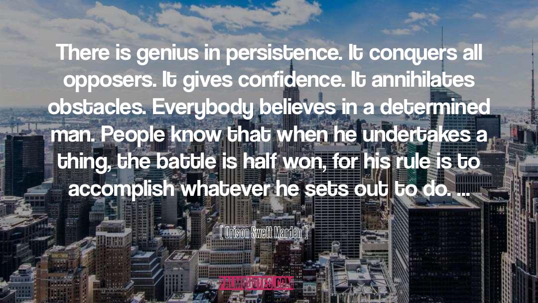 Orison Swett Marden Quotes: There is genius in persistence.
