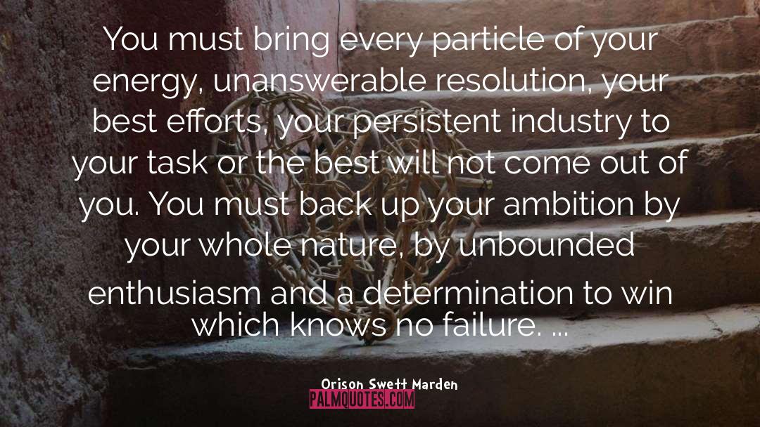 Orison Swett Marden Quotes: You must bring every particle