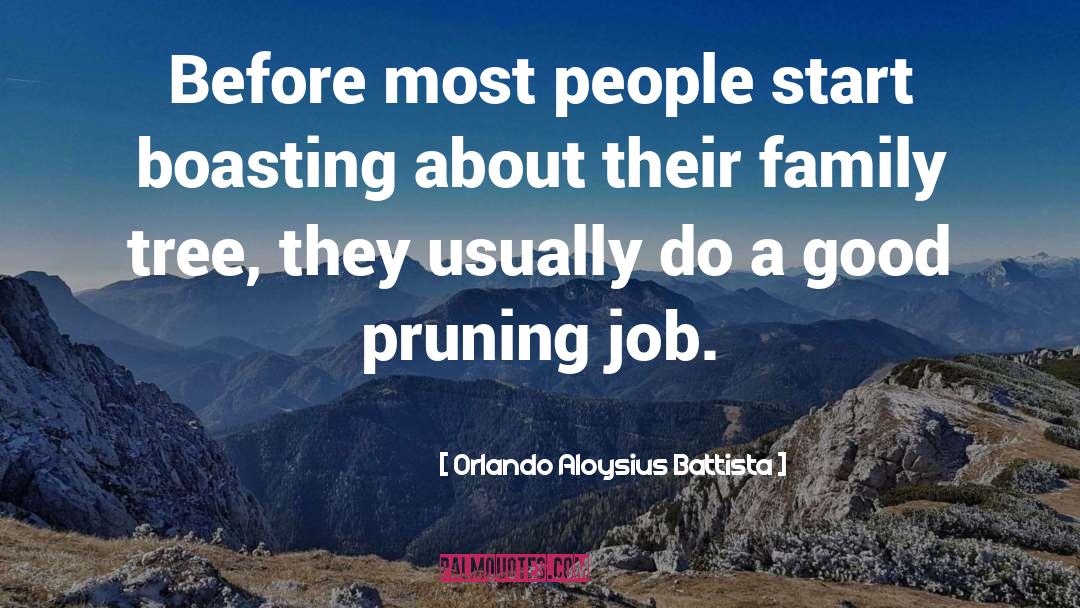 Orlando Aloysius Battista Quotes: Before most people start boasting