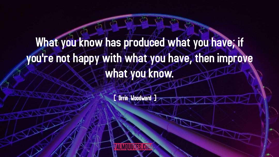 Orrin Woodward Quotes: What you know has produced