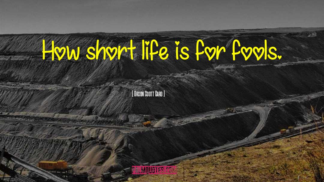 Orson Scott Card Quotes: How short life is for