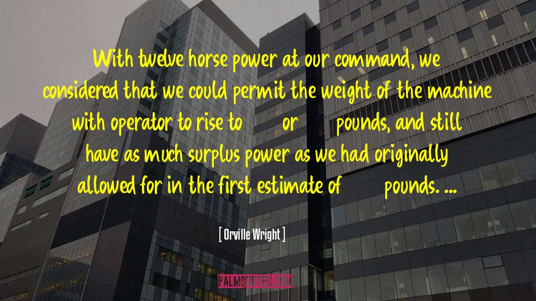 Orville Wright Quotes: With twelve horse power at