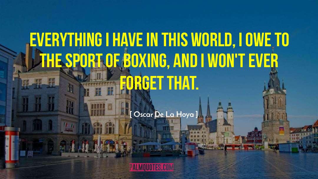 Oscar De La Hoya Quotes: Everything I have in this