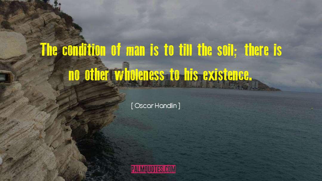 Oscar Handlin Quotes: The condition of man is