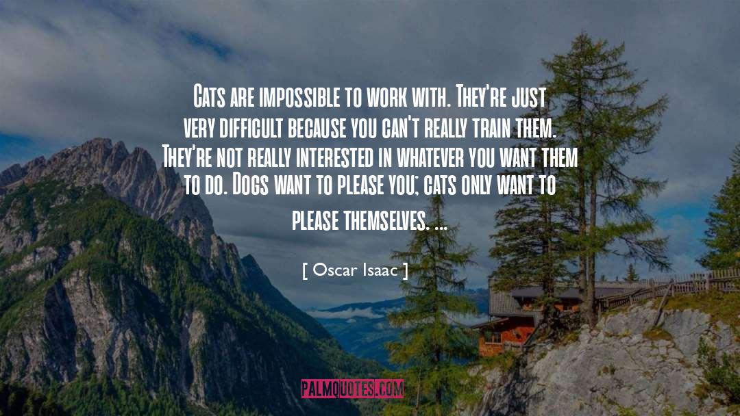 Oscar Isaac Quotes: Cats are impossible to work