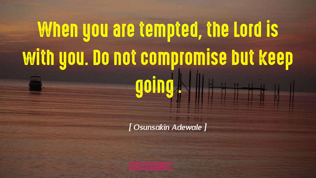 Osunsakin Adewale Quotes: When you are tempted, the