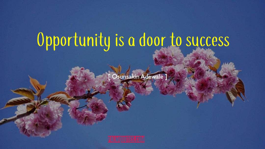 Osunsakin Adewale Quotes: Opportunity is a door to