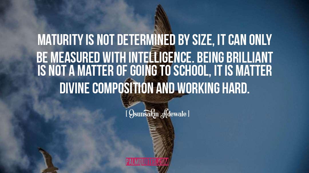 Osunsakin Adewale Quotes: Maturity is not determined by