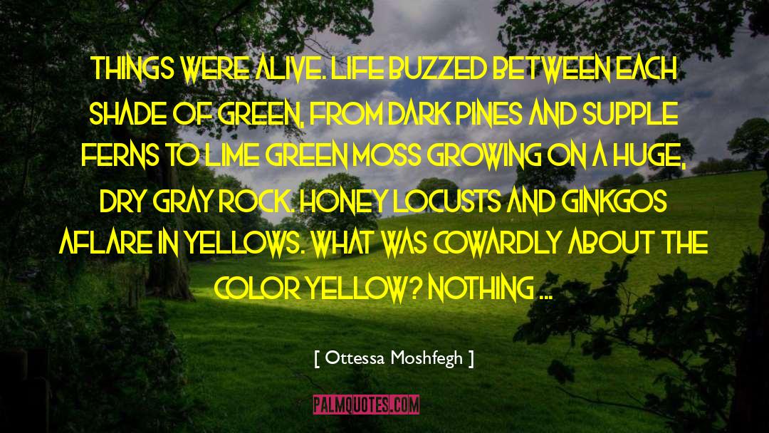 Ottessa Moshfegh Quotes: Things were alive. Life buzzed