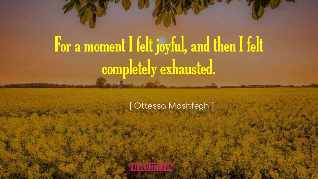 Ottessa Moshfegh Quotes: For a moment I felt