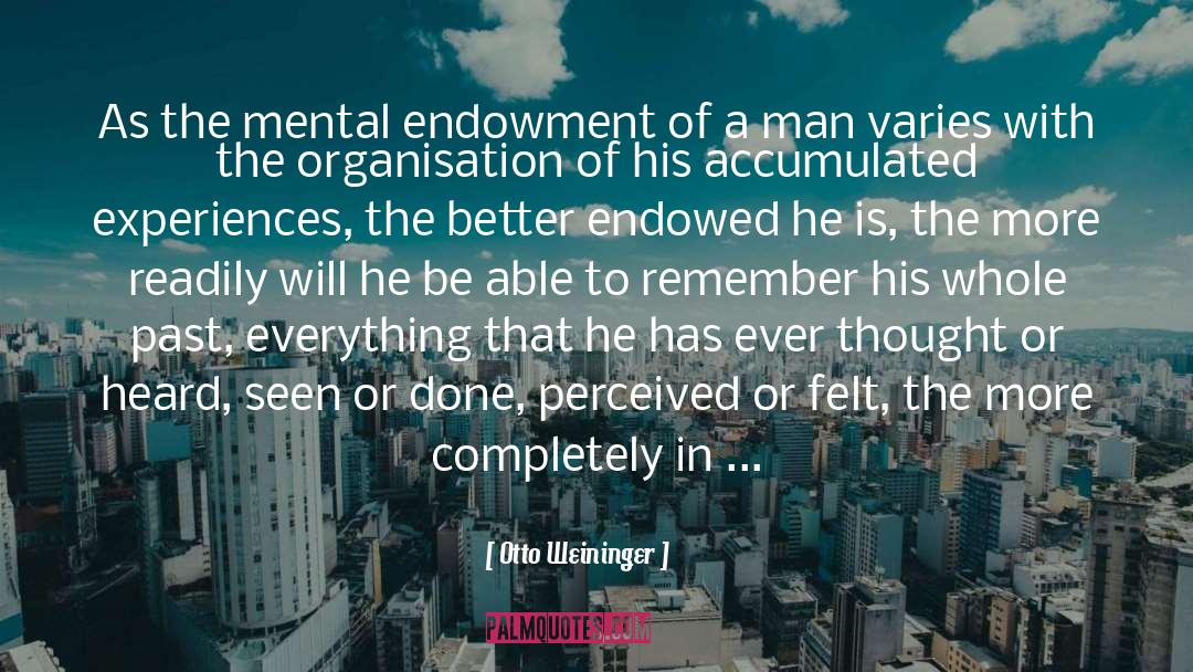 Otto Weininger Quotes: As the mental endowment of