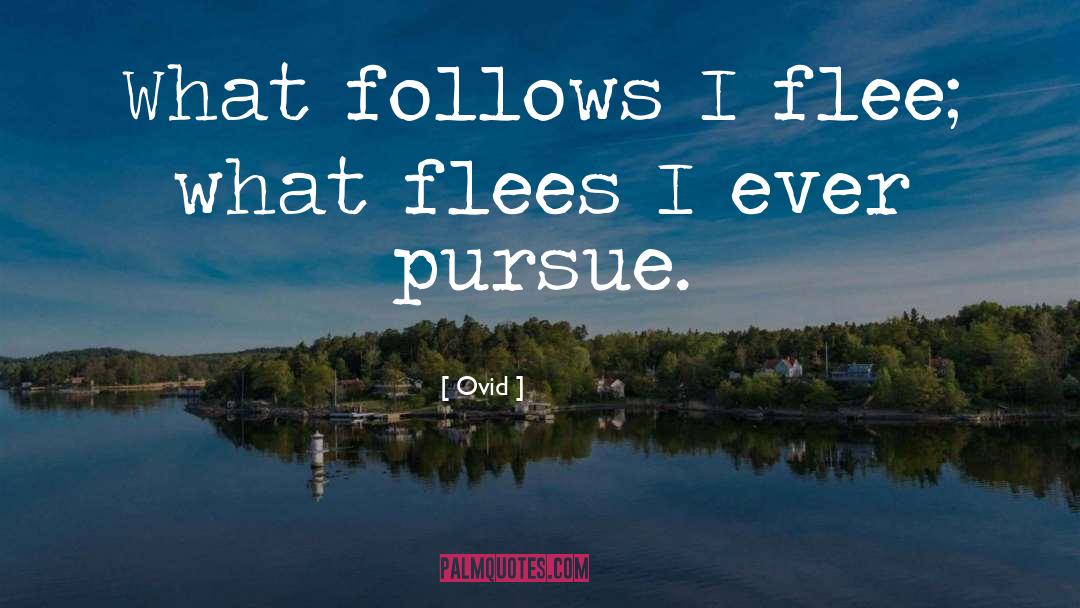 Ovid Quotes: What follows I flee; what