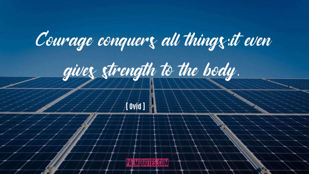 Ovid Quotes: Courage conquers all things:<br>it even