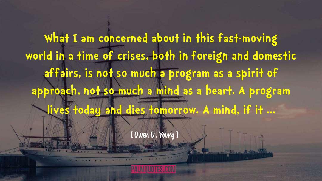 Owen D. Young Quotes: What I am concerned about