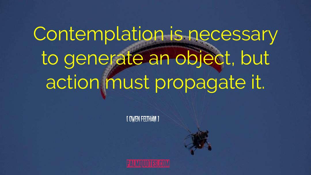 Owen Feltham Quotes: Contemplation is necessary to generate