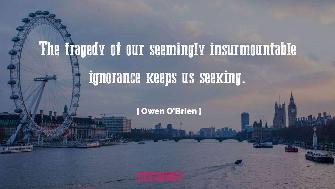 Owen O'Brien Quotes: The tragedy of our seemingly