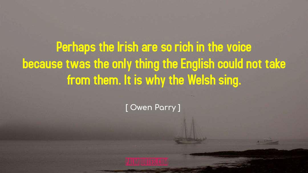 Owen Parry Quotes: Perhaps the Irish are so