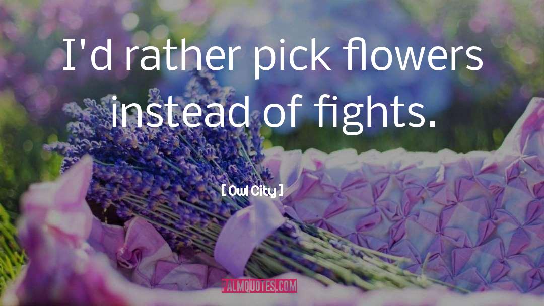 Owl City Quotes: I'd rather pick flowers instead