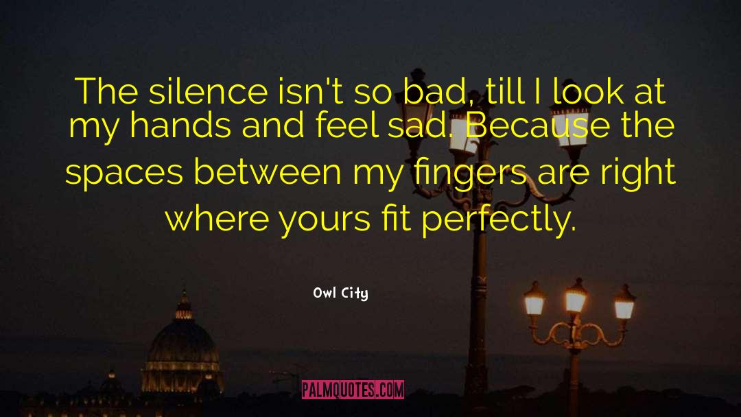Owl City Quotes: The silence isn't so bad,