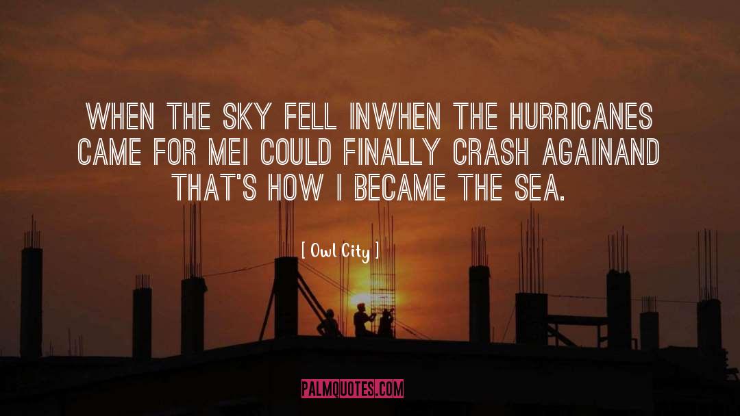 Owl City Quotes: When the sky fell in<br>When