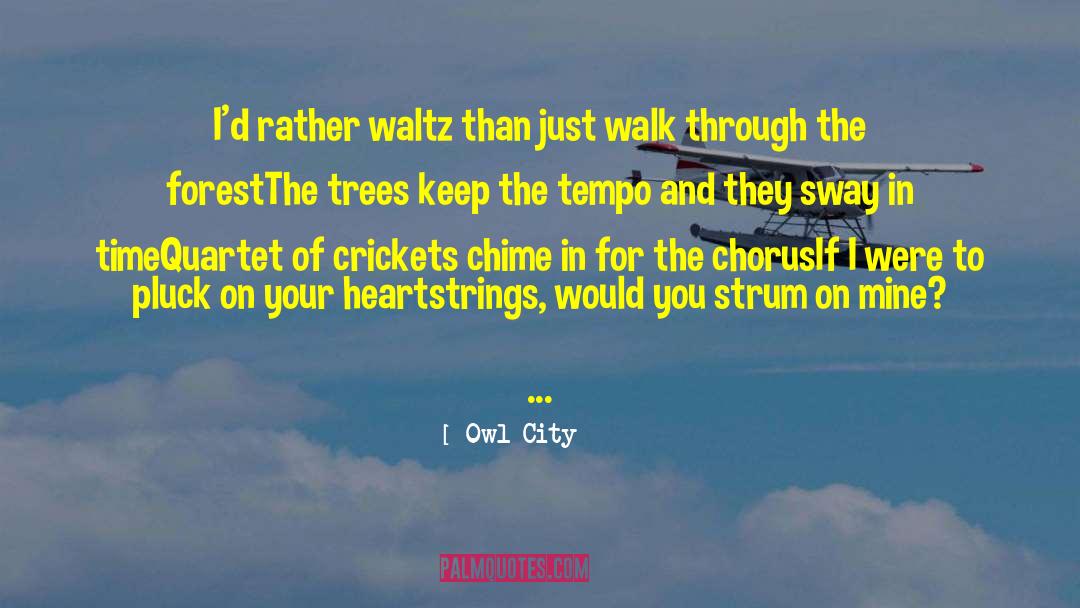 Owl City Quotes: I'd rather waltz than just