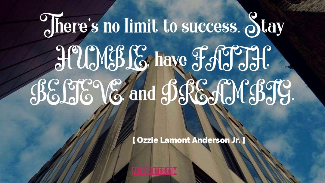 Ozzie Lamont Anderson Jr. Quotes: There's no limit to success.