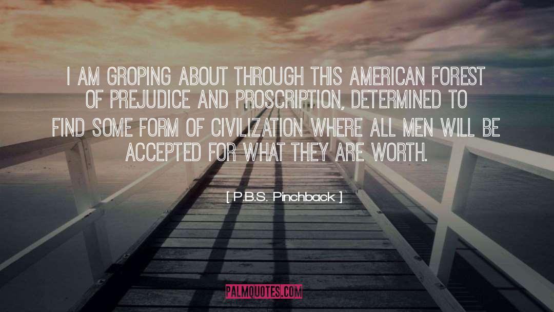 P.B.S. Pinchback Quotes: I am groping about through