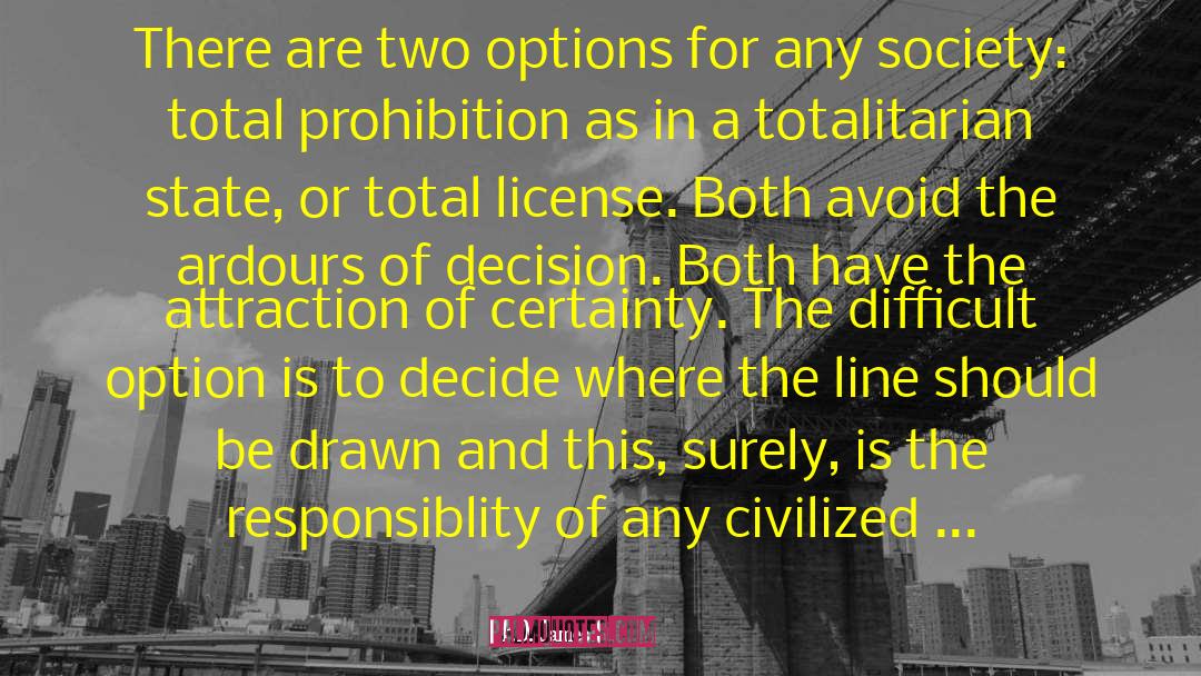 P.D. James Quotes: There are two options for