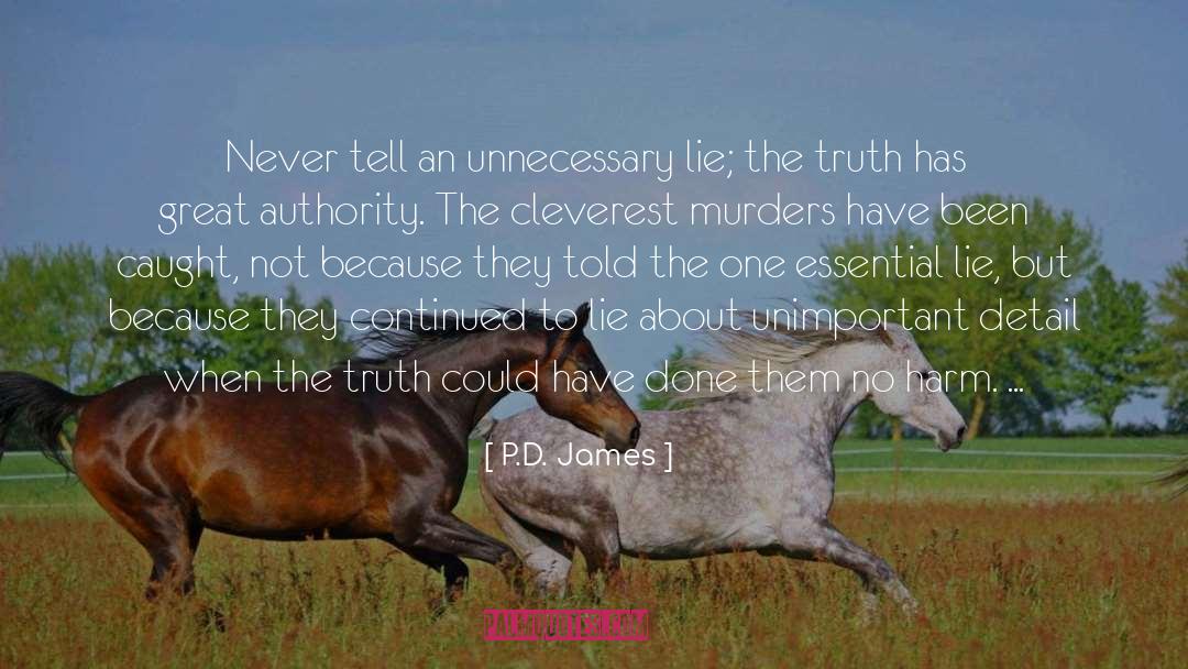 P.D. James Quotes: Never tell an unnecessary lie;