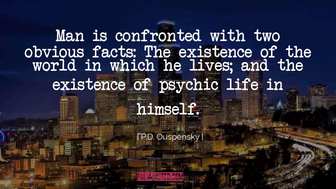 P.D. Ouspensky Quotes: Man is confronted with two