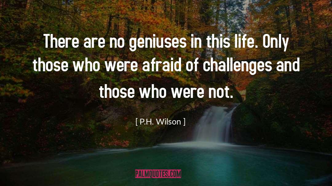 P.H. Wilson Quotes: There are no geniuses in