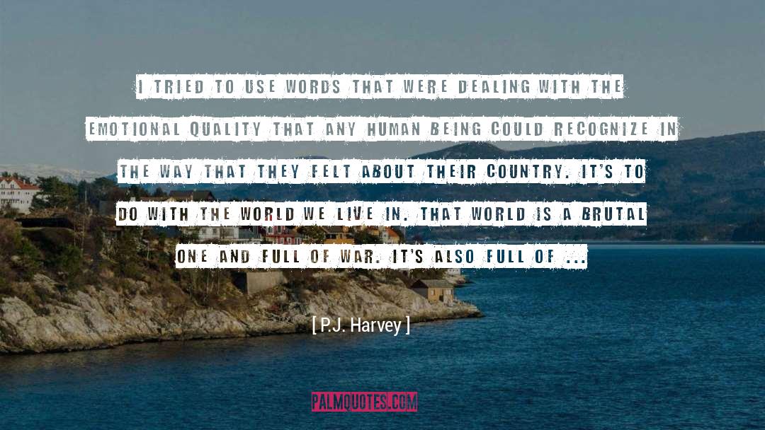 P.J. Harvey Quotes: I tried to use words