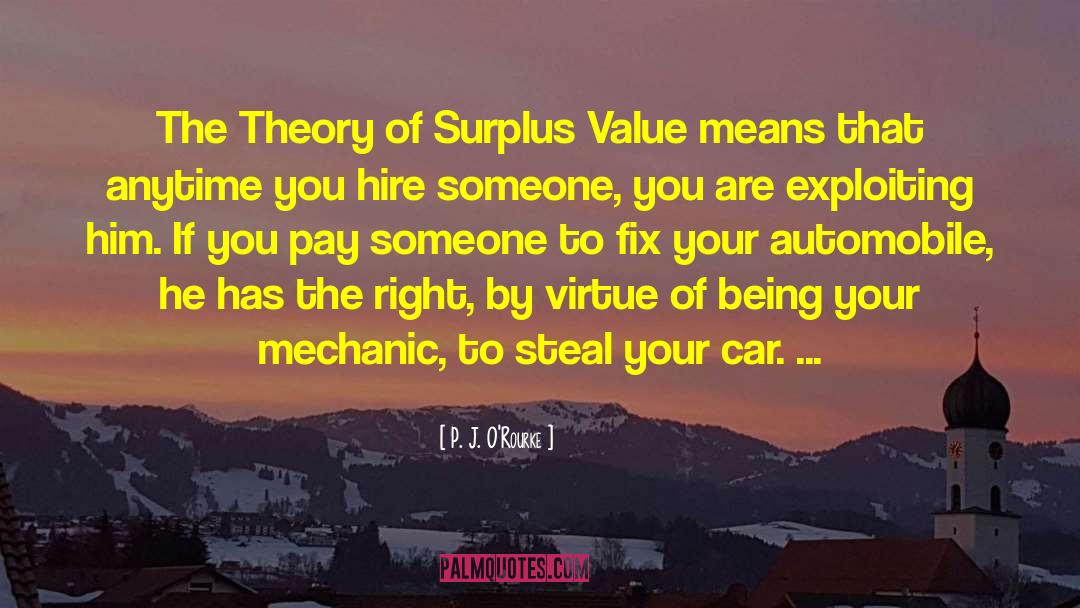 P. J. O'Rourke Quotes: The Theory of Surplus Value