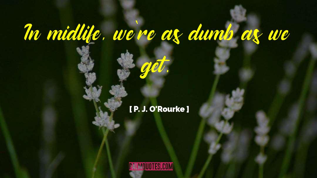 P. J. O'Rourke Quotes: In midlife, we're as dumb