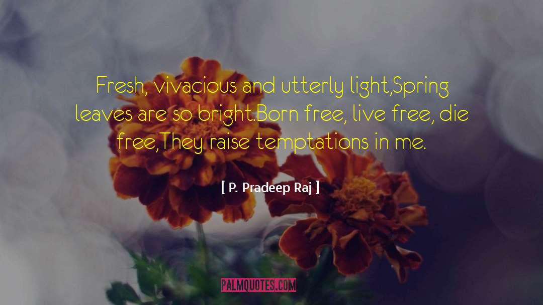 P. Pradeep Raj Quotes: Fresh, vivacious and utterly light,<br