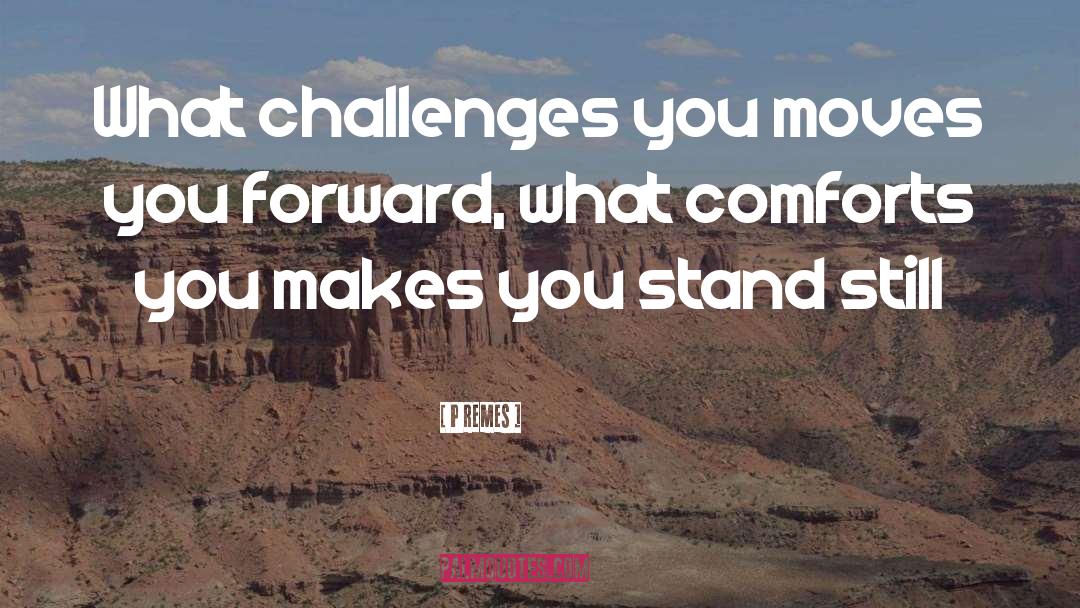 P Remes Quotes: What challenges you moves you