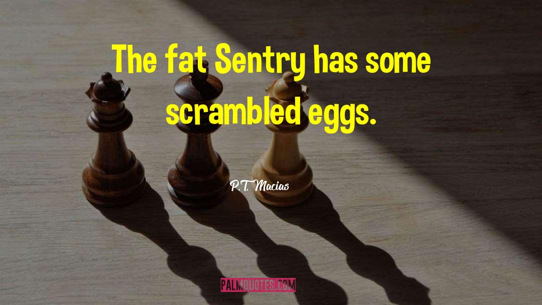 P.T. Macias Quotes: The fat Sentry has some