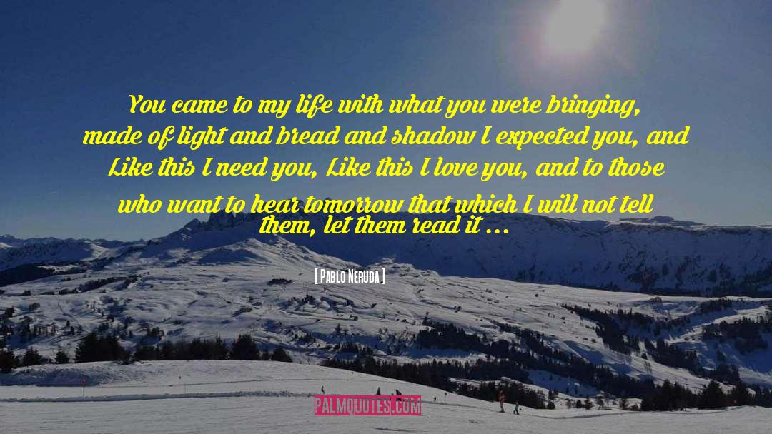 Pablo Neruda Quotes: You came to my life