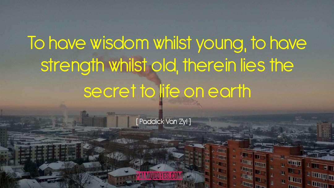 Paddick Van Zyl Quotes: To have wisdom whilst young,